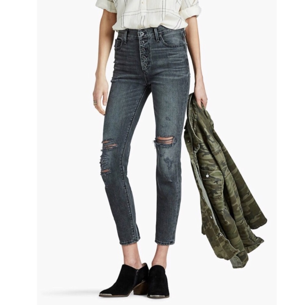 lucky brand high rise distressed jeans